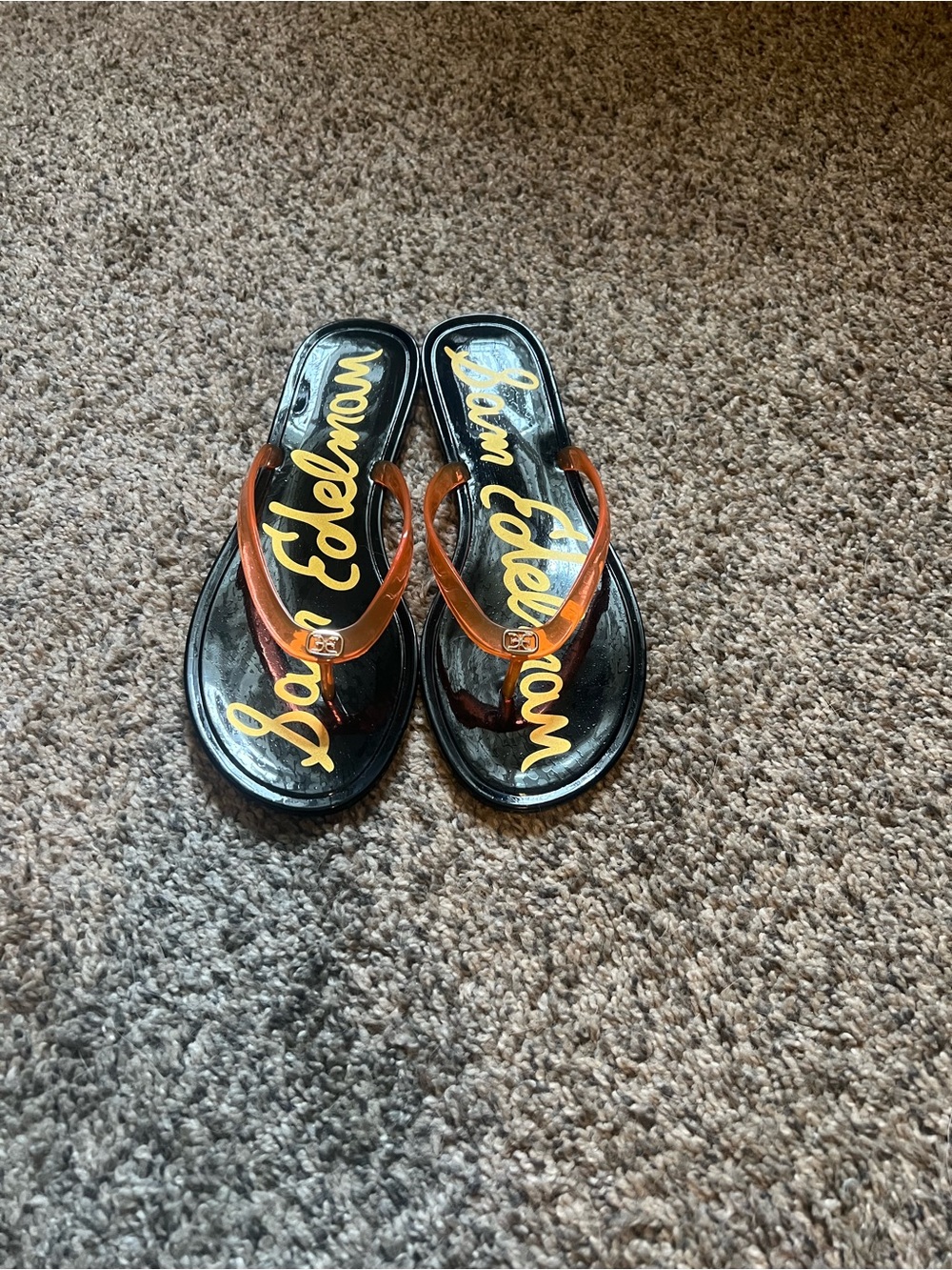 Sam Edelman Orange Jelly Flip Flops